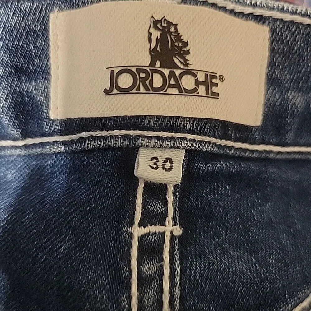 Vintage Jordache Jeans Mens 30 Blue Denim Y2K Skater Two Tone Cargo Straight‎